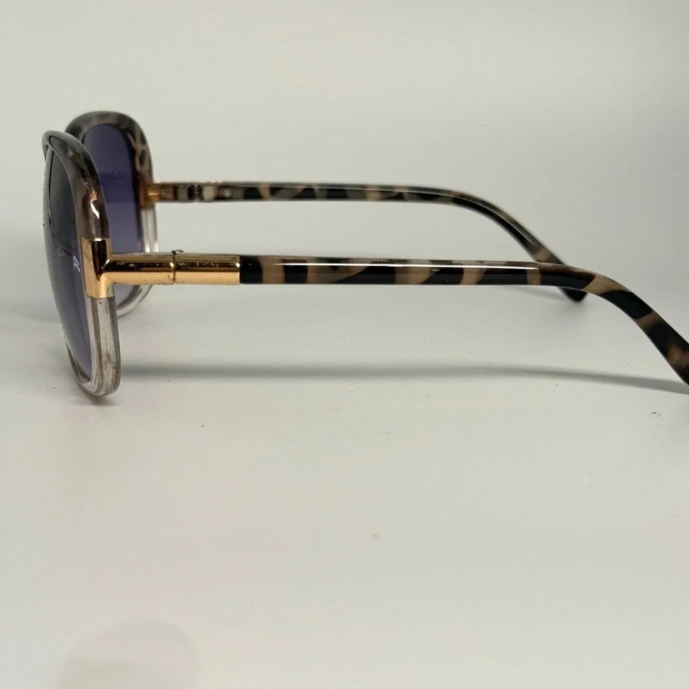 Banana Republic Womens Sunglasses Tortoise Gold Purple Gradient Oversized‎ 07908